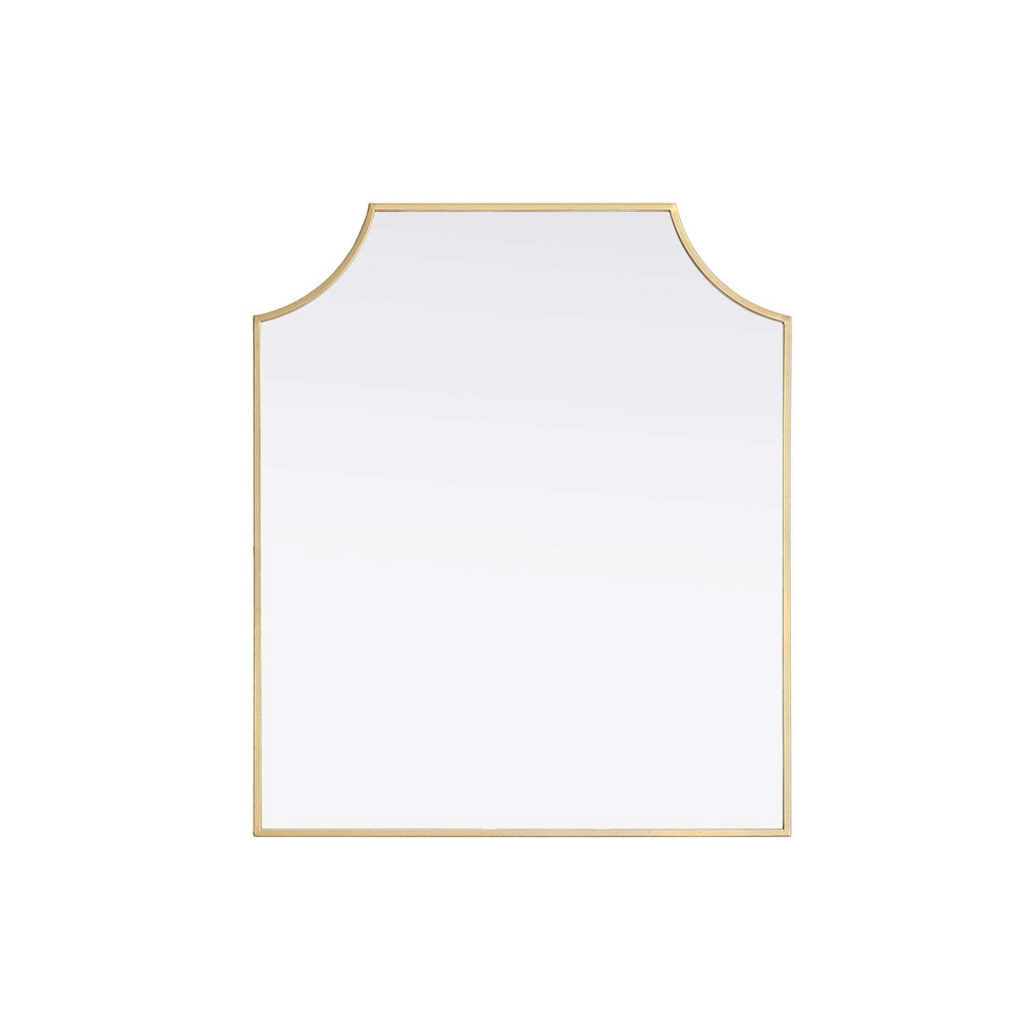 Notched Metal Mirror 27X32 Inch In Brass by Elegant Kitchen and Bath