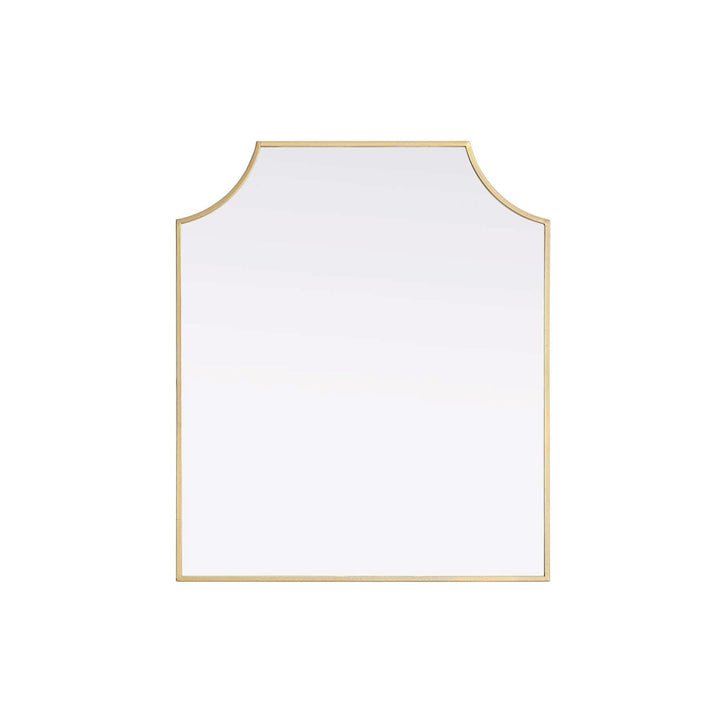 Notched Metal Mirror 27X32 Inch In Brass by Elegant Kitchen and Bath