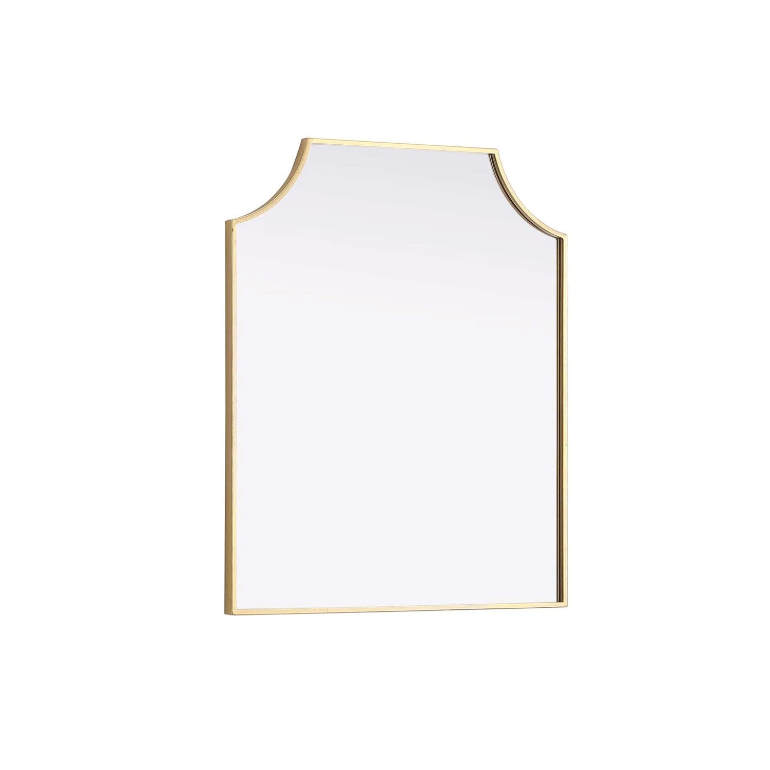Notched Metal Mirror 27X32 Inch In Brass