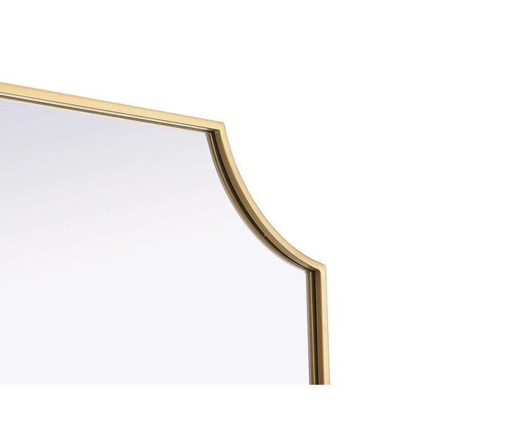Notched Metal Mirror 27X32 Inch In Brass