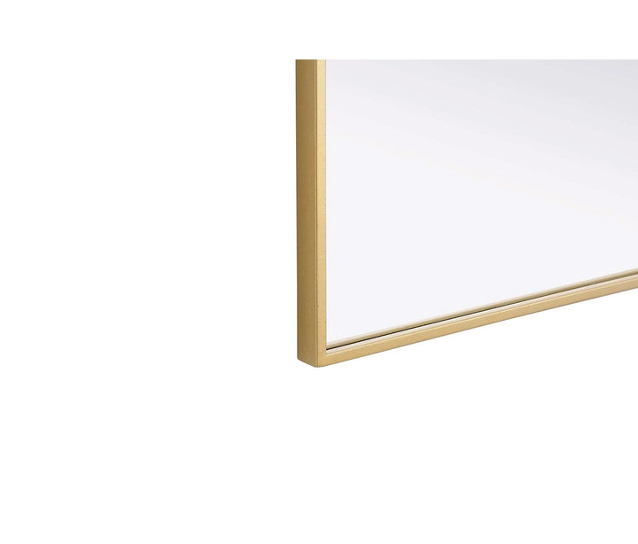 Notched Metal Mirror 27X32 Inch In Brass