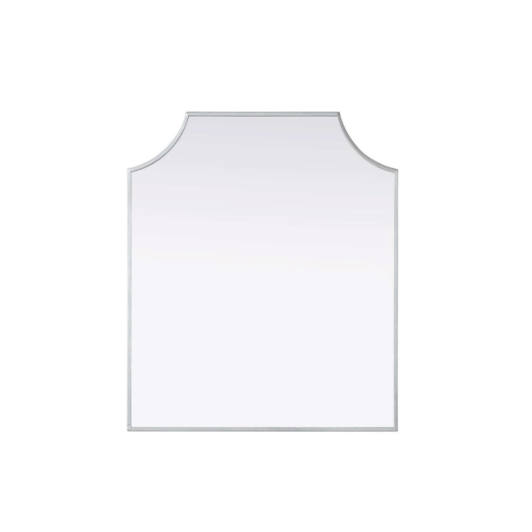 Notched Metal Mirror 27X32 Inch In Silver by Elegant Kitchen and Bath