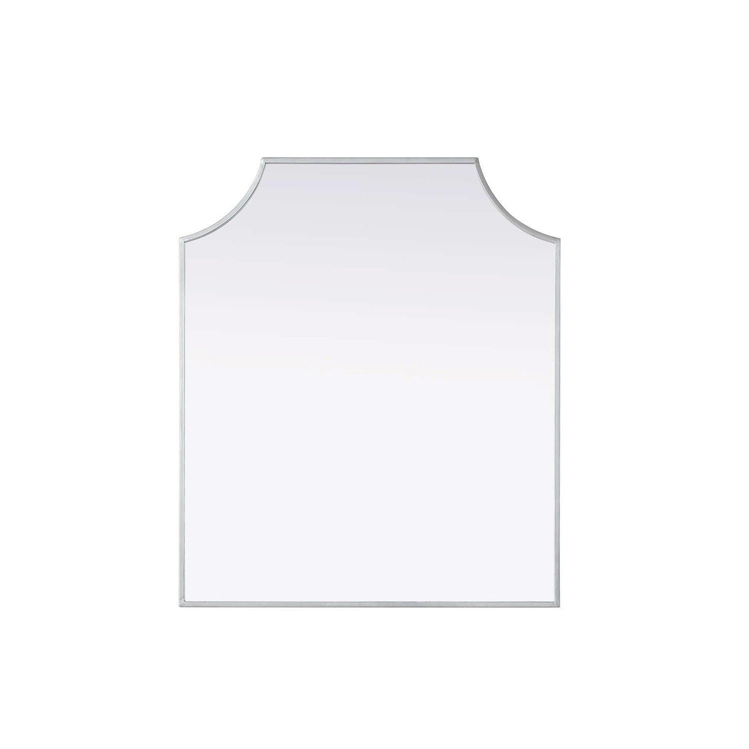 Notched Metal Mirror 27X32 Inch In Silver by Elegant Kitchen and Bath