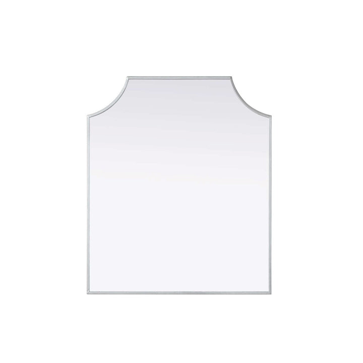 Notched Metal Mirror 27X32 Inch In Silver by Elegant Kitchen and Bath