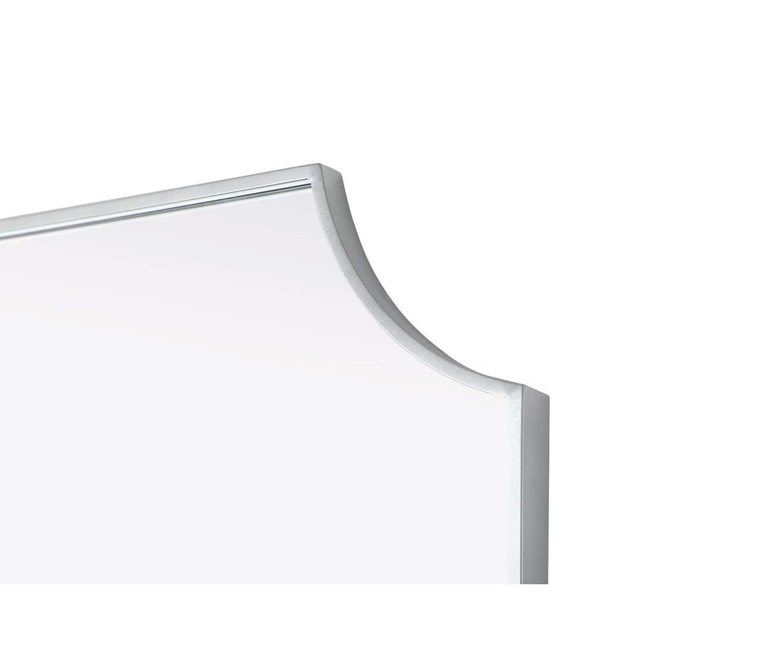 Notched Metal Mirror 27X32 Inch In Silver