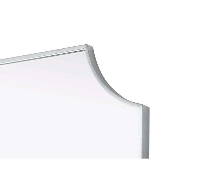 Notched Metal Mirror 27X32 Inch In Silver