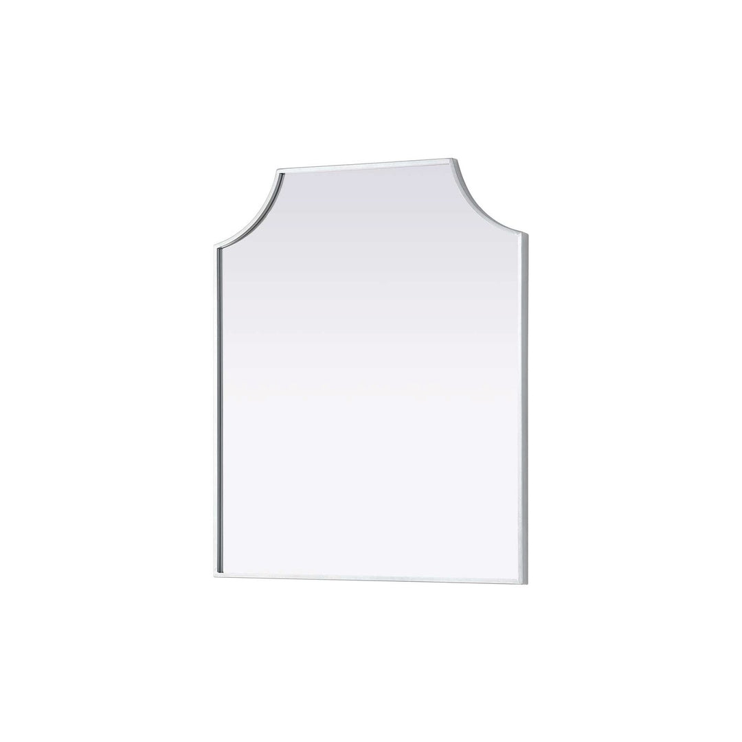 Notched Metal Mirror 27X32 Inch In Silver