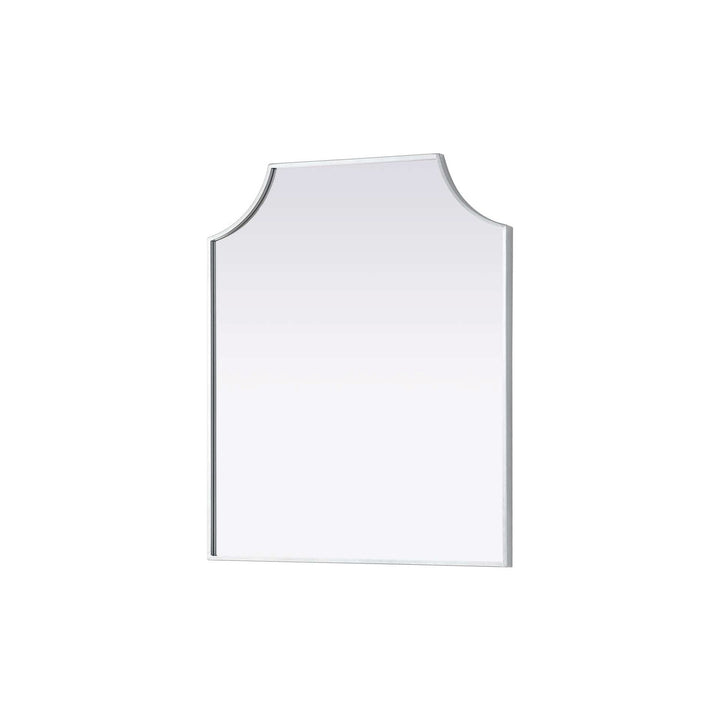 Notched Metal Mirror 27X32 Inch In Silver