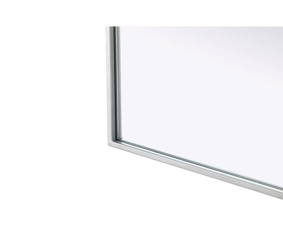 Notched Metal Mirror 27X32 Inch In Silver