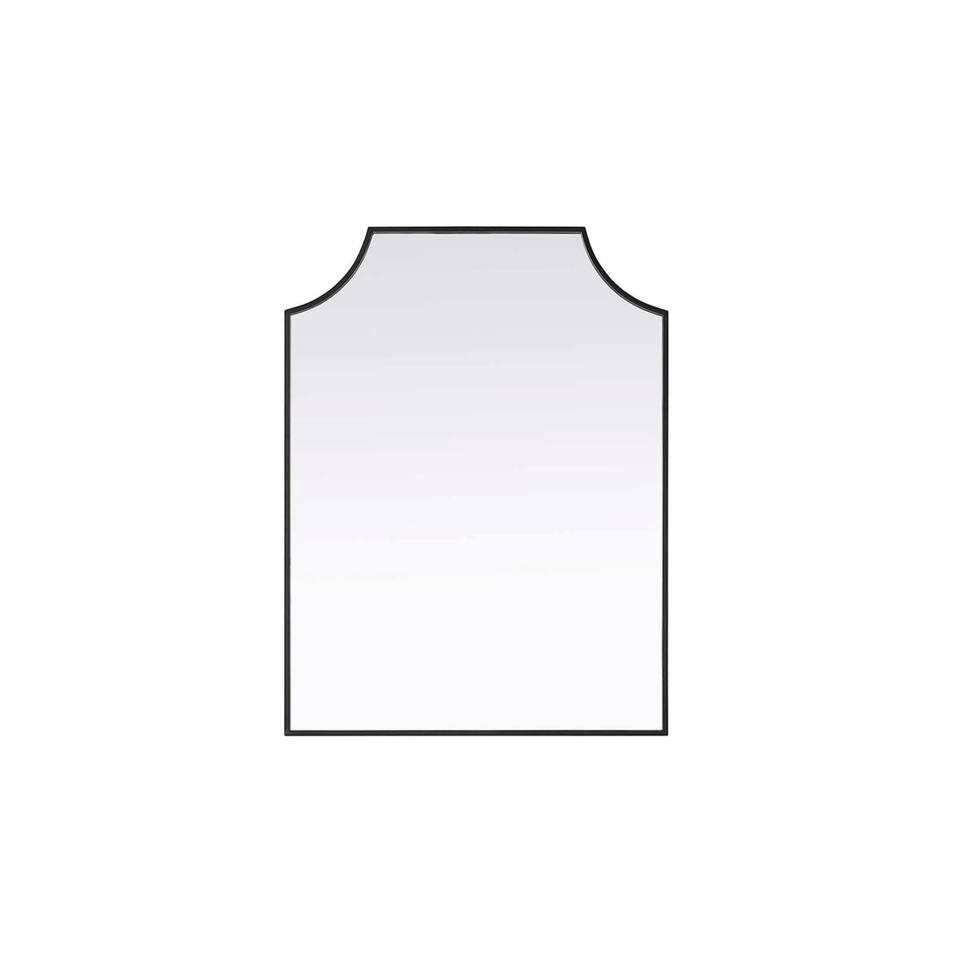 Notched Metal Mirror 27X36 Inch In Black by Elegant Kitchen and Bath
