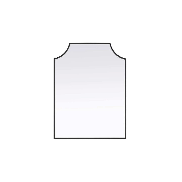 Notched Metal Mirror 27X36 Inch In Black by Elegant Kitchen and Bath