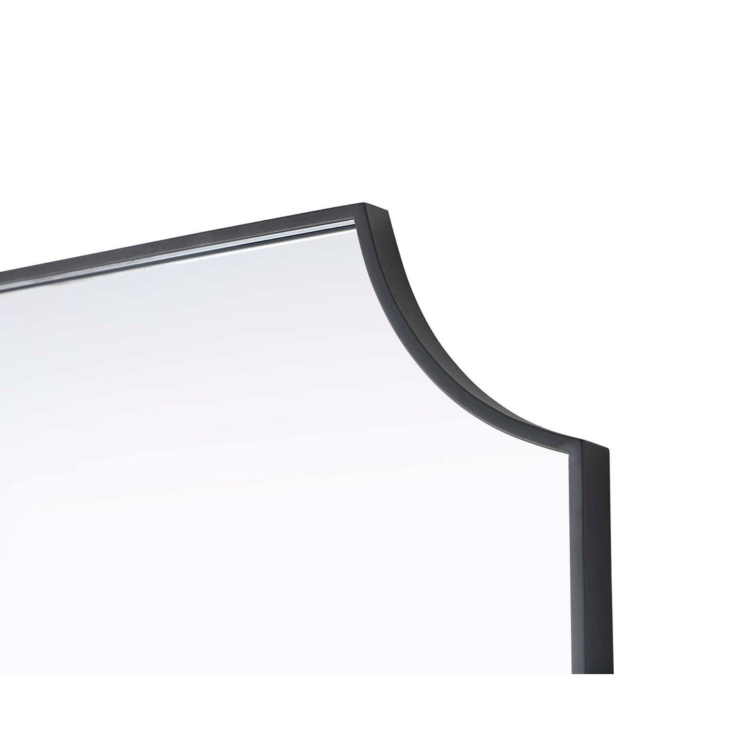 Notched Metal Mirror 27X36 Inch In Black