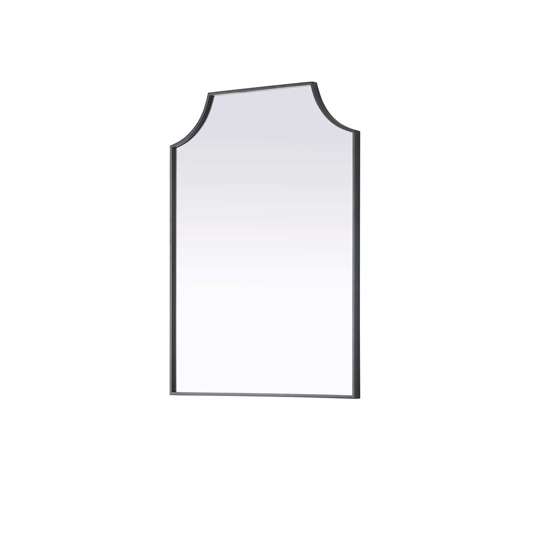 Notched Metal Mirror 27X36 Inch In Black