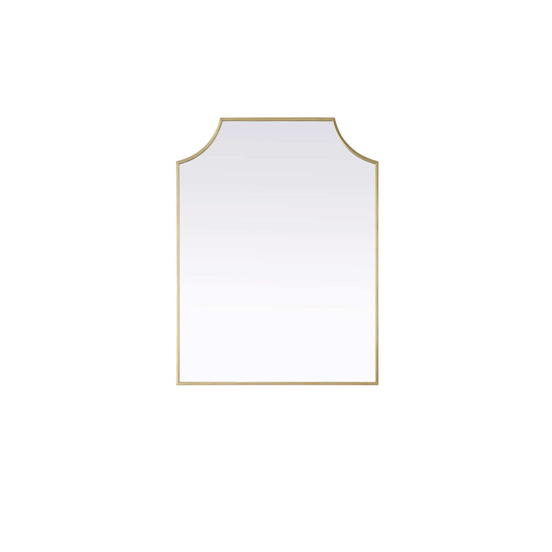 Notched Metal Mirror 27X36 Inch In Brass by Elegant Kitchen and Bath