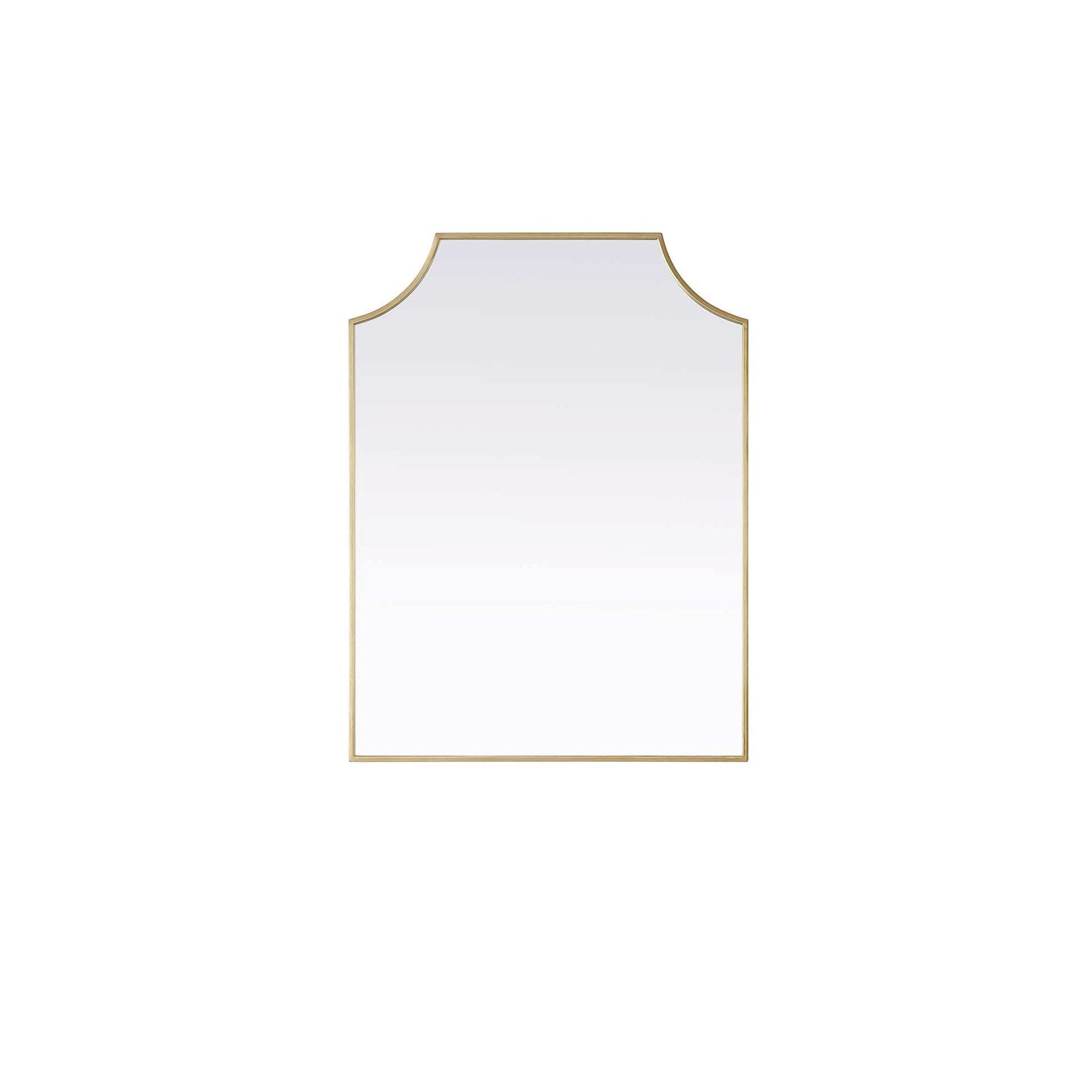 Notched Metal Mirror 27X36 Inch In Brass by Elegant Kitchen and Bath