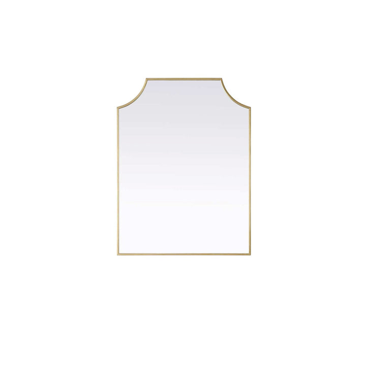 Notched Metal Mirror 27X36 Inch In Brass by Elegant Kitchen and Bath