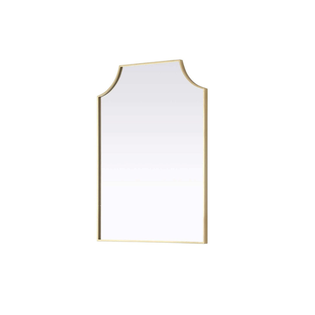 Notched Metal Mirror 27X36 Inch In Brass