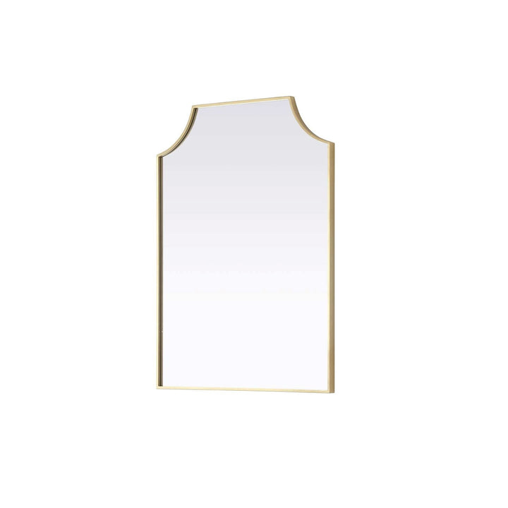 Notched Metal Mirror 27X36 Inch In Brass