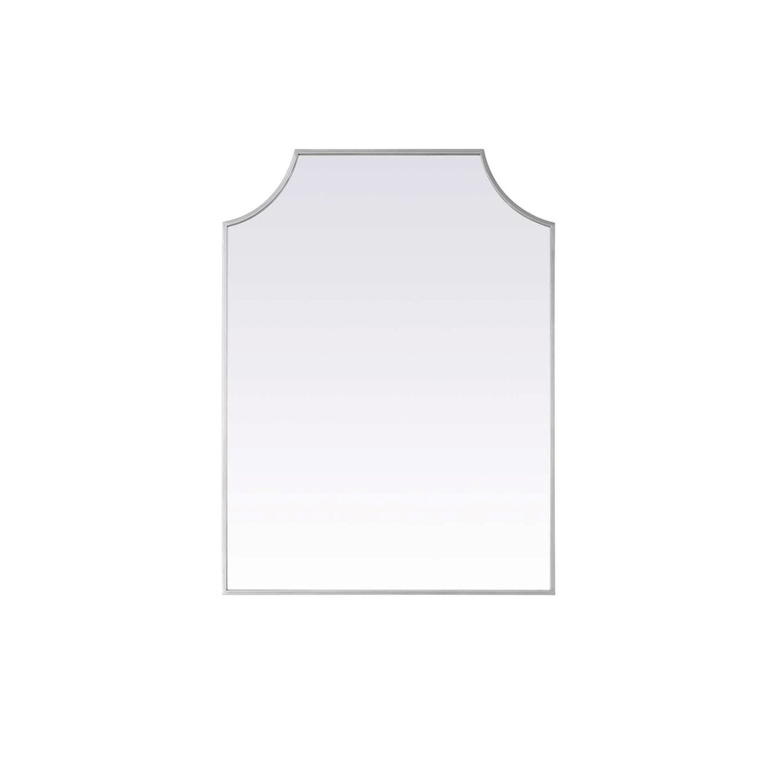 Notched Metal Mirror 27X36 Inch In Silver by Elegant Kitchen and Bath