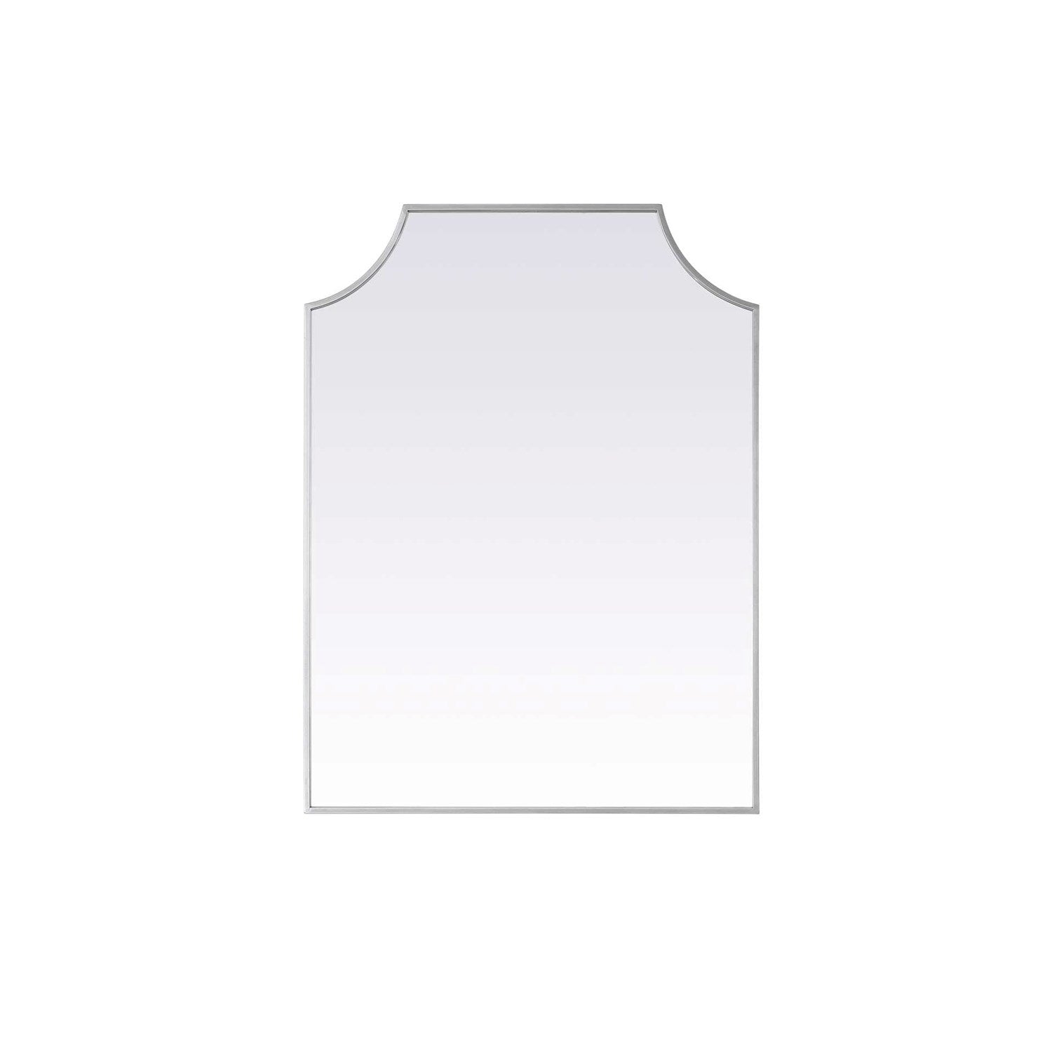 Notched Metal Mirror 27X36 Inch In Silver by Elegant Kitchen and Bath