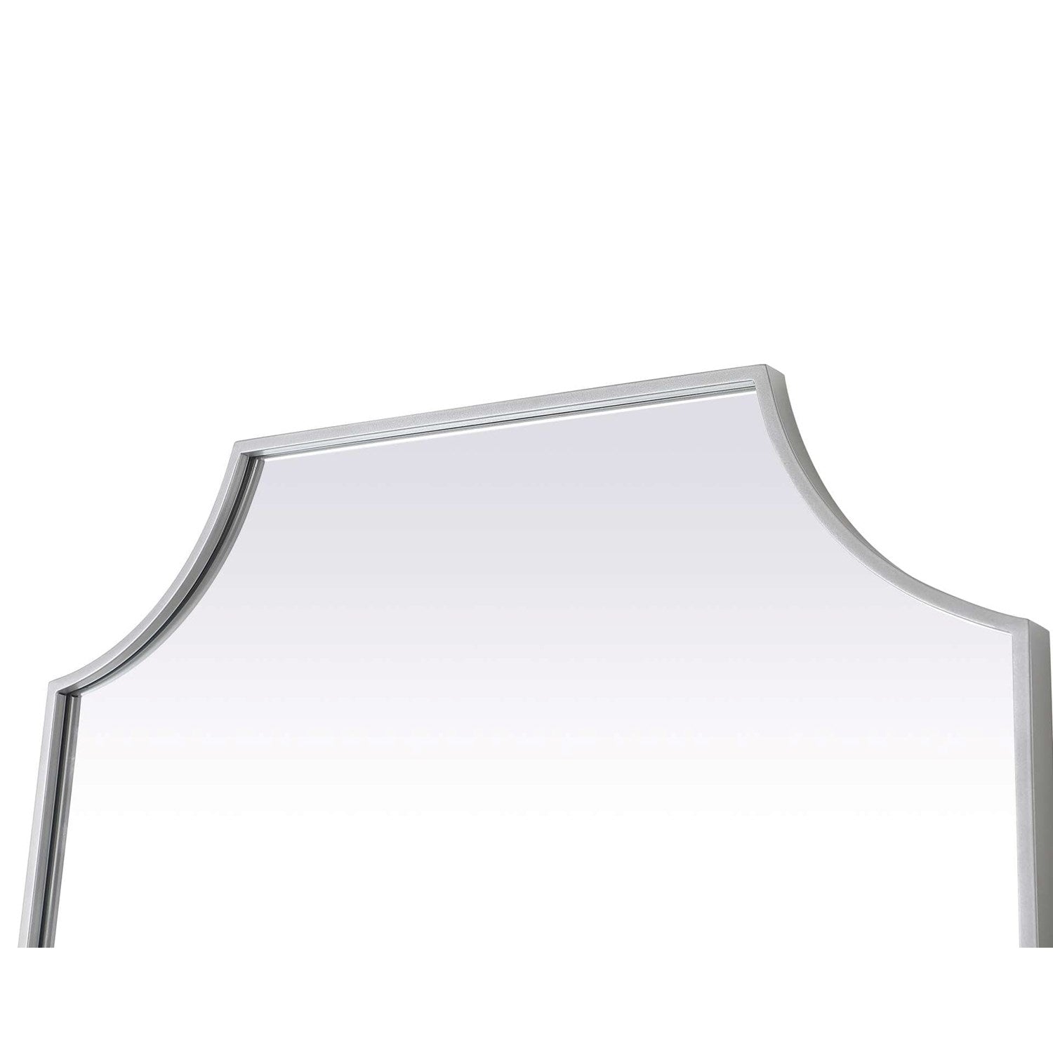 Notched Metal Mirror 27X36 Inch In Silver