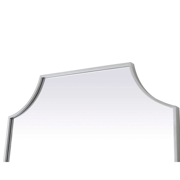Notched Metal Mirror 27X36 Inch In Silver