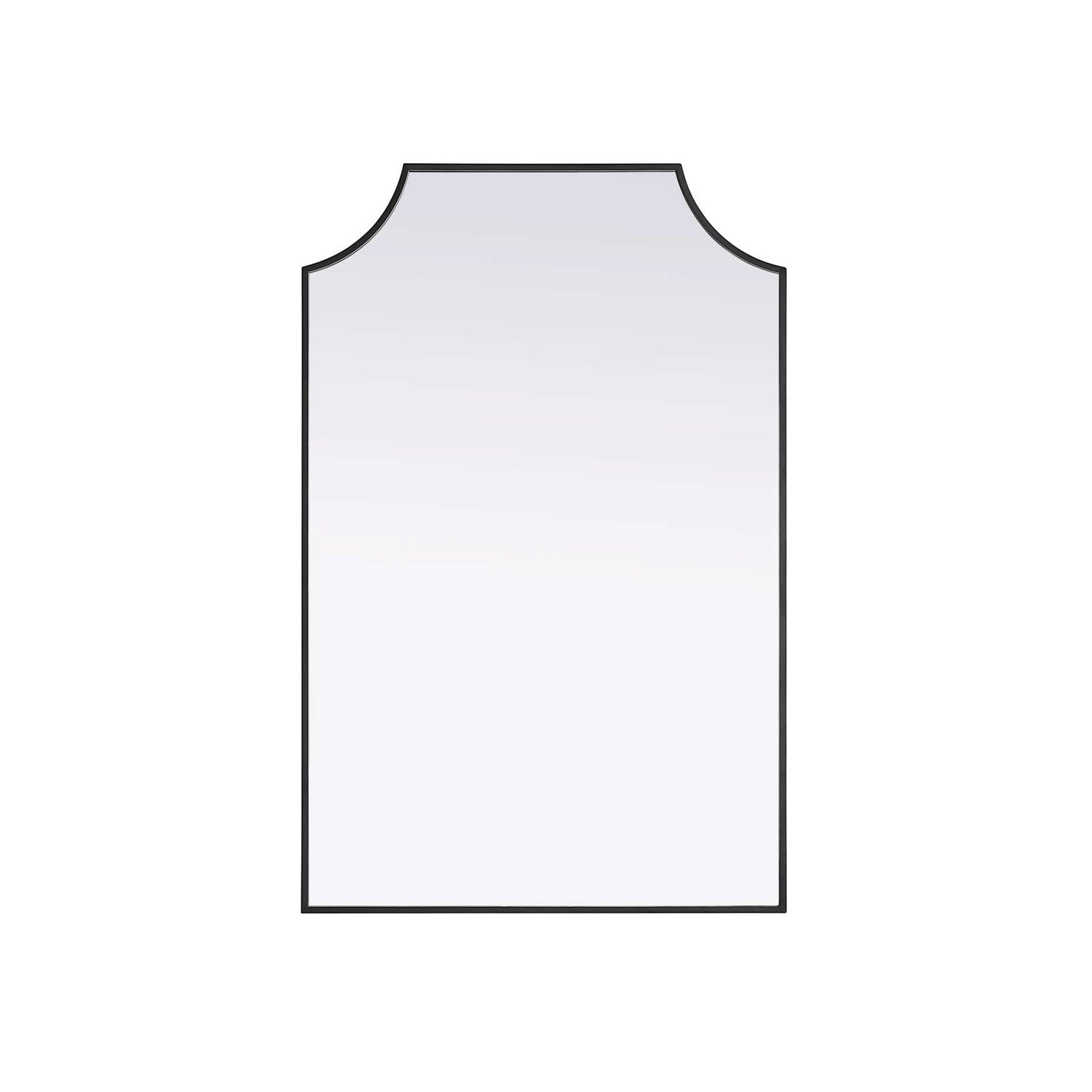 Notched Metal Mirror 27X42 Inch In Black by Elegant Kitchen and Bath