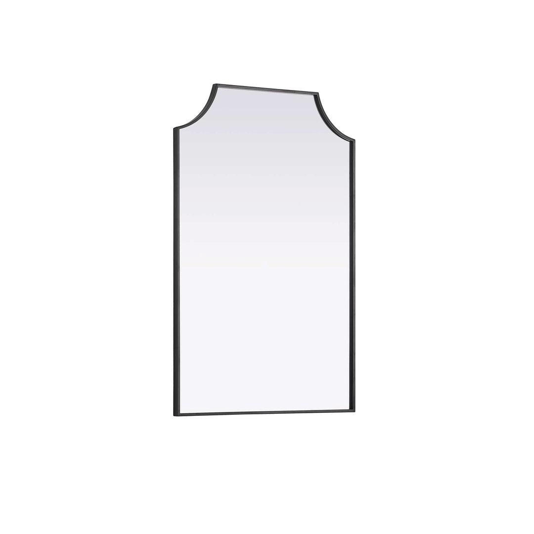 Notched Metal Mirror 27X42 Inch In Black