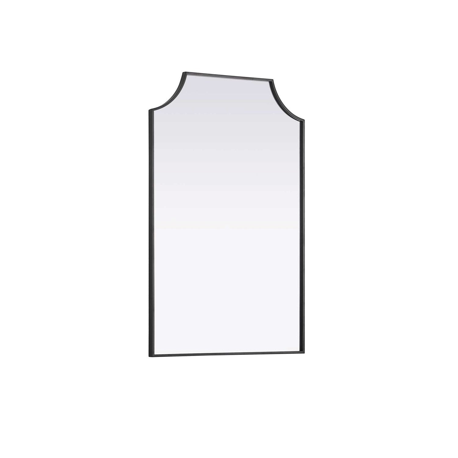 Notched Metal Mirror 27X42 Inch In Black