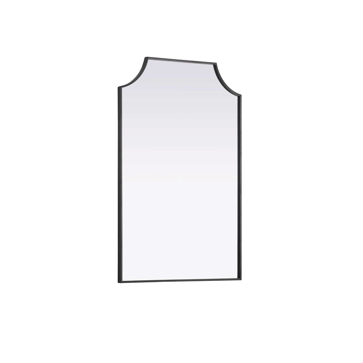Notched Metal Mirror 27X42 Inch In Black