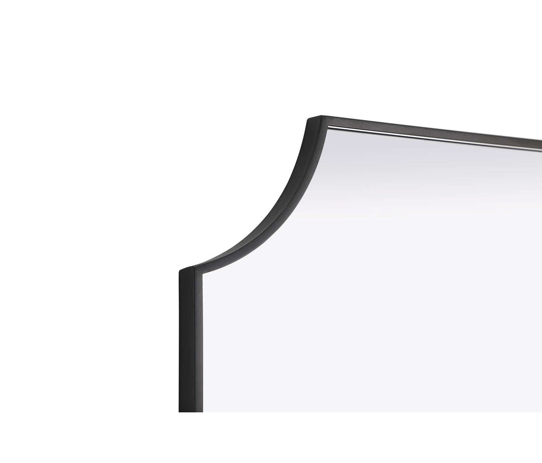 Notched Metal Mirror 27X42 Inch In Black