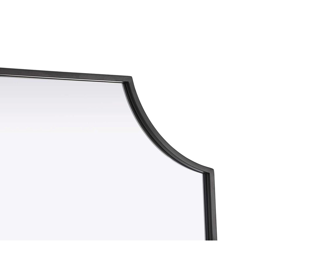 Notched Metal Mirror 27X42 Inch In Black
