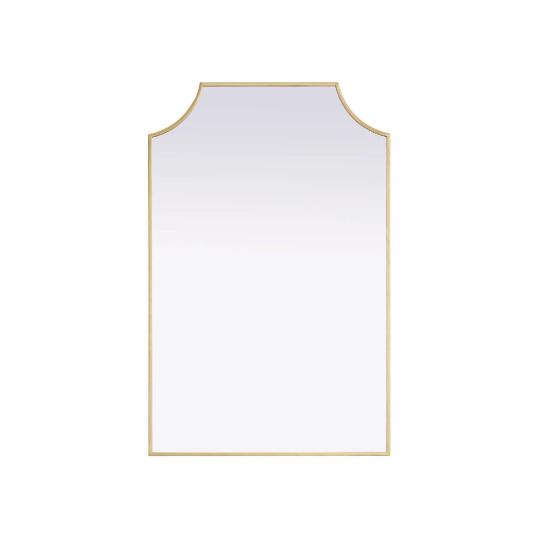 Notched Metal Mirror 27X42 Inch In Brass by Elegant Kitchen and Bath