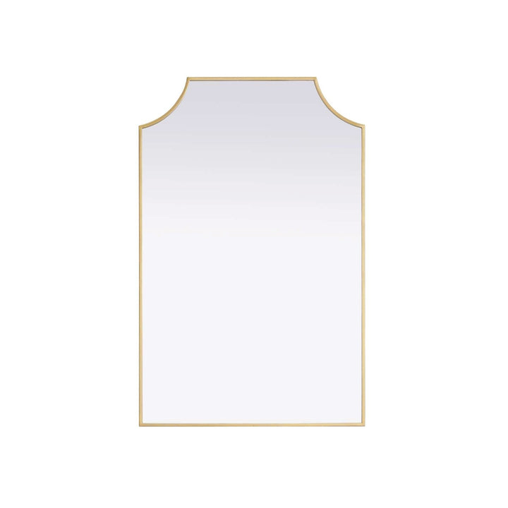 Notched Metal Mirror 27X42 Inch In Brass by Elegant Kitchen and Bath