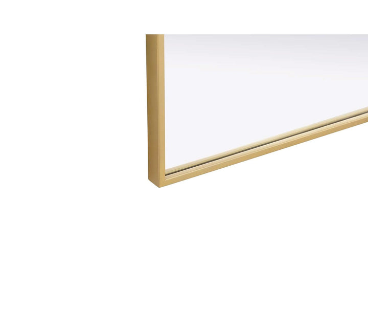Notched Metal Mirror 27X42 Inch In Brass