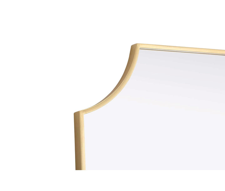 Notched Metal Mirror 27X42 Inch In Brass