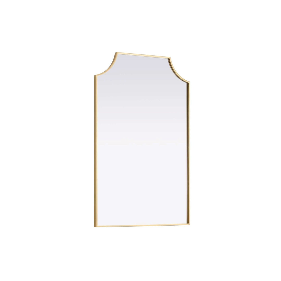 Notched Metal Mirror 27X42 Inch In Brass