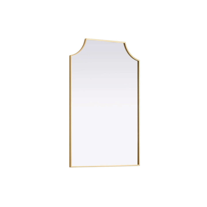 Notched Metal Mirror 27X42 Inch In Brass
