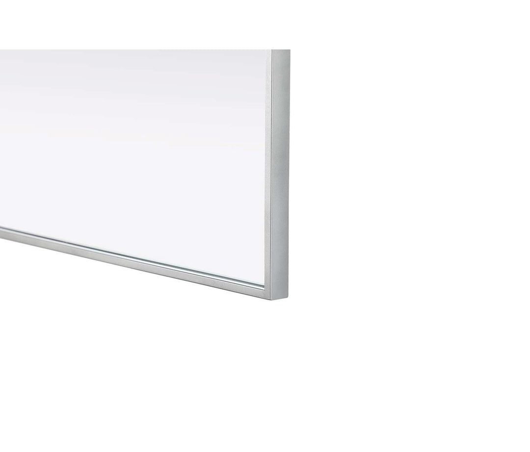 Notched Metal Mirror 27X42 Inch In Silver