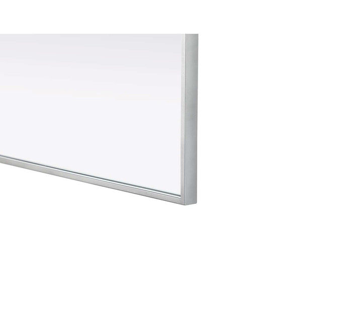 Notched Metal Mirror 27X42 Inch In Silver