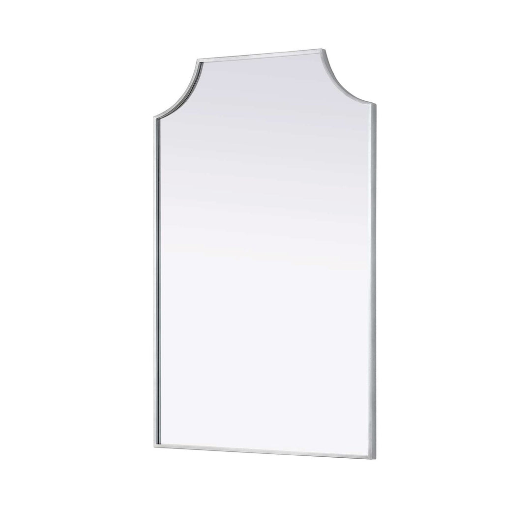 Notched Metal Mirror 27X42 Inch In Silver