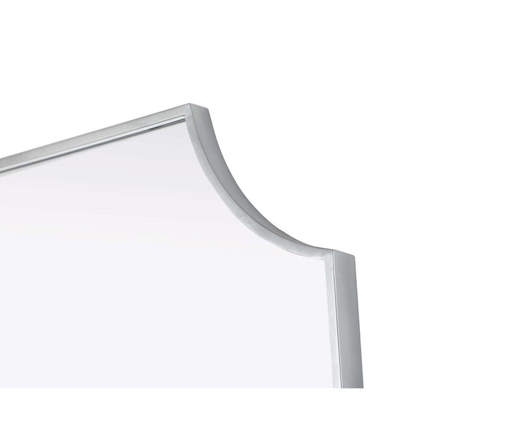 Notched Metal Mirror 27X42 Inch In Silver