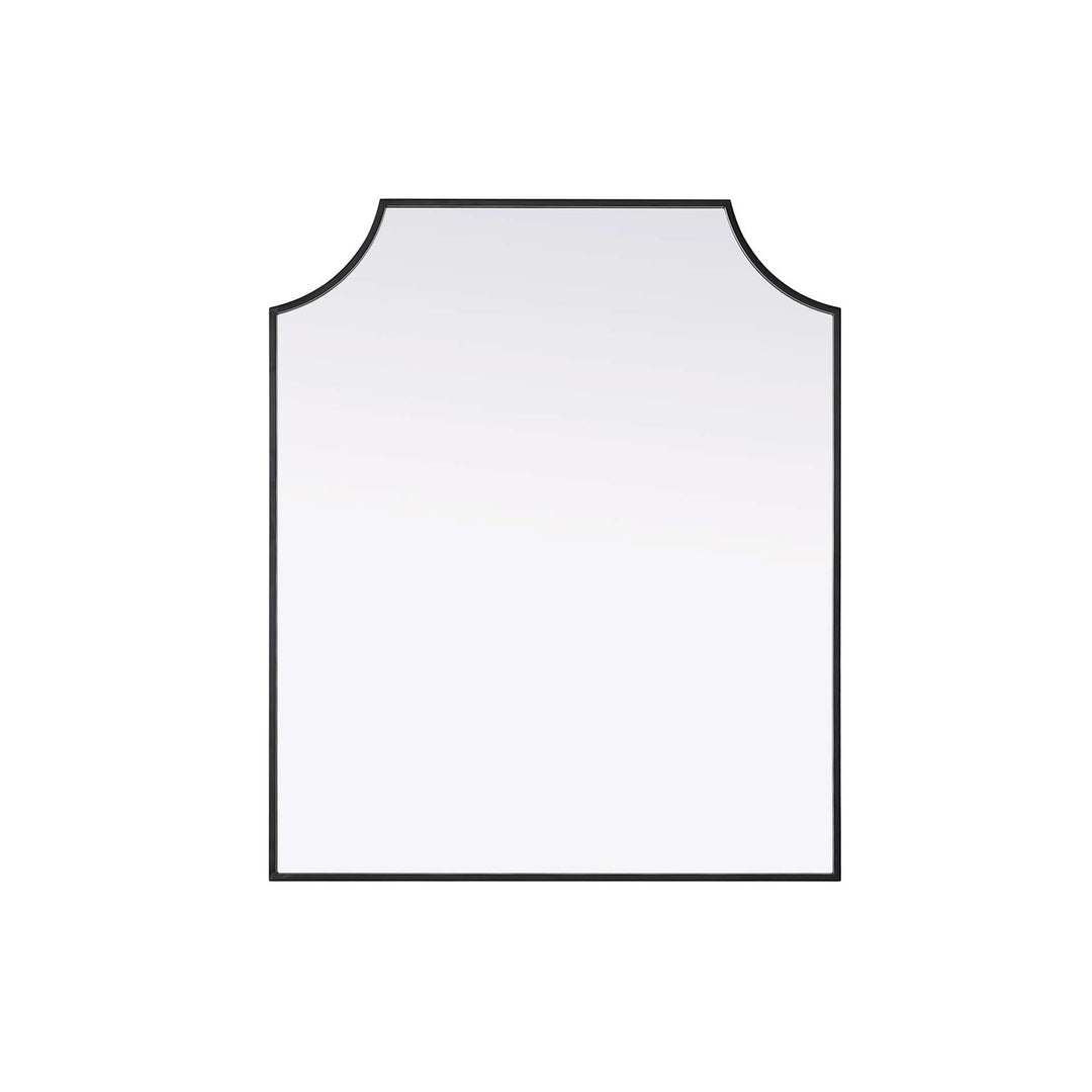 Notched Metal Mirror 30X36 Inch In Black by Elegant Kitchen and Bath