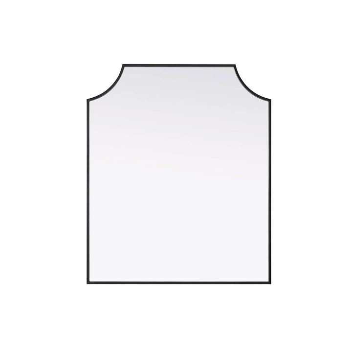 Notched Metal Mirror 30X36 Inch In Black by Elegant Kitchen and Bath