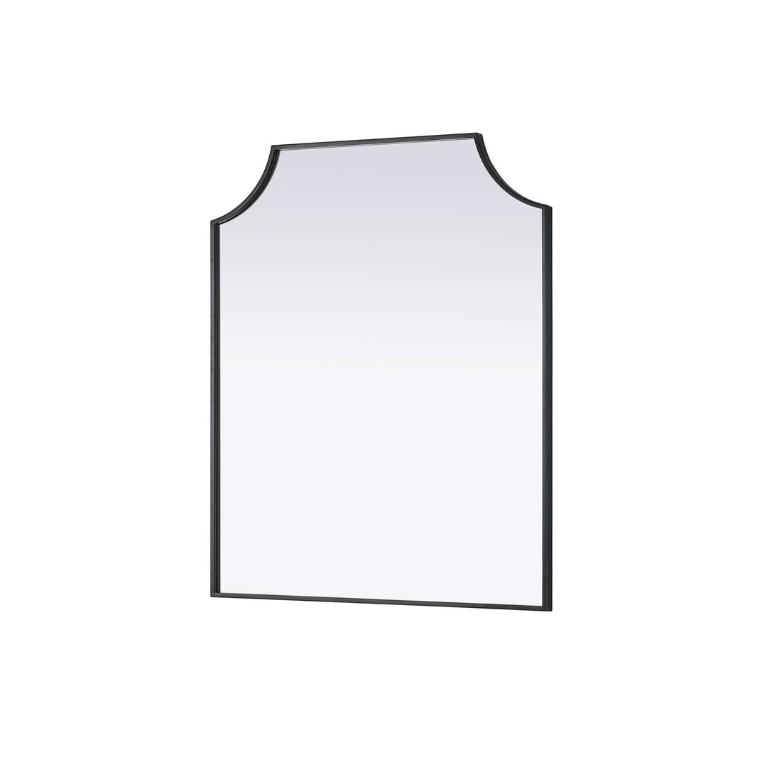 Notched Metal Mirror 30X36 Inch In Black