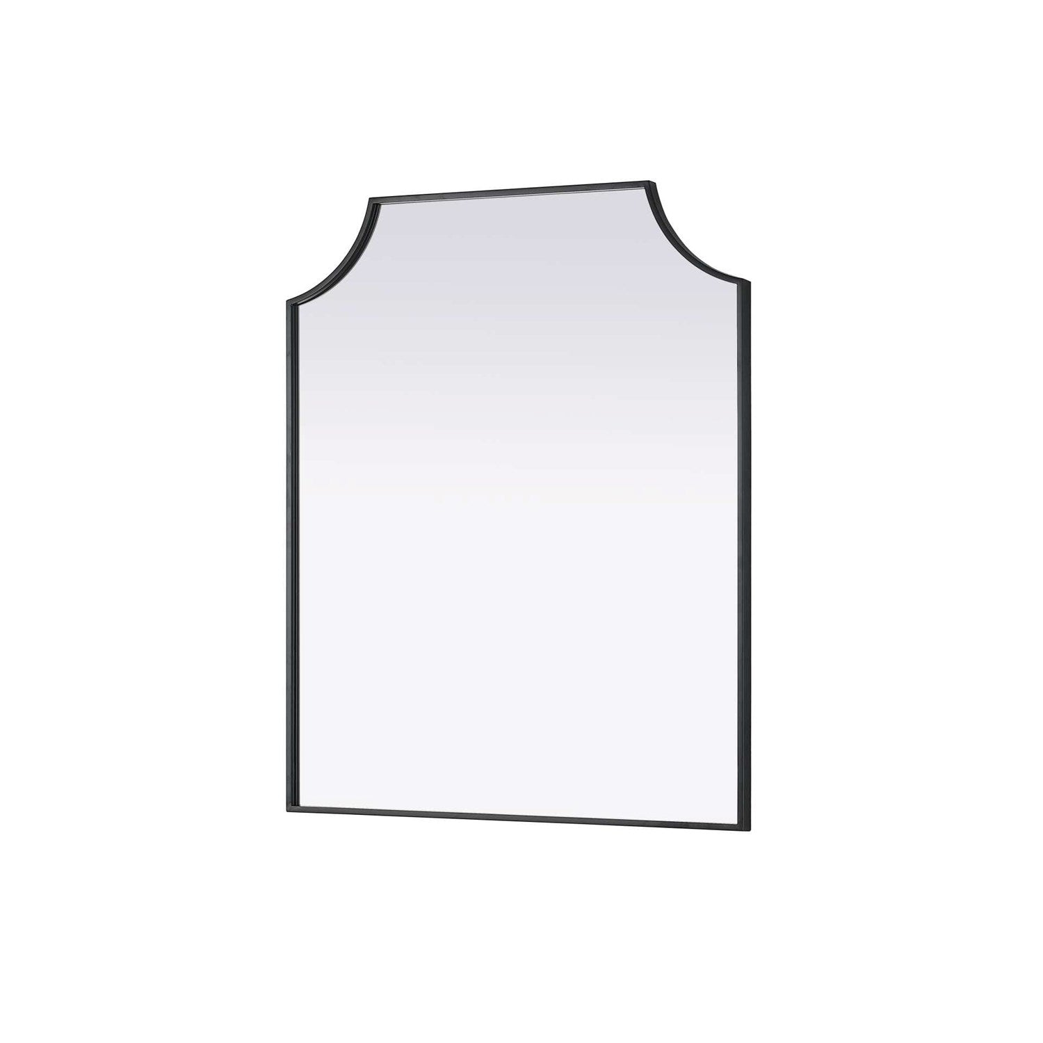 Notched Metal Mirror 30X36 Inch In Black