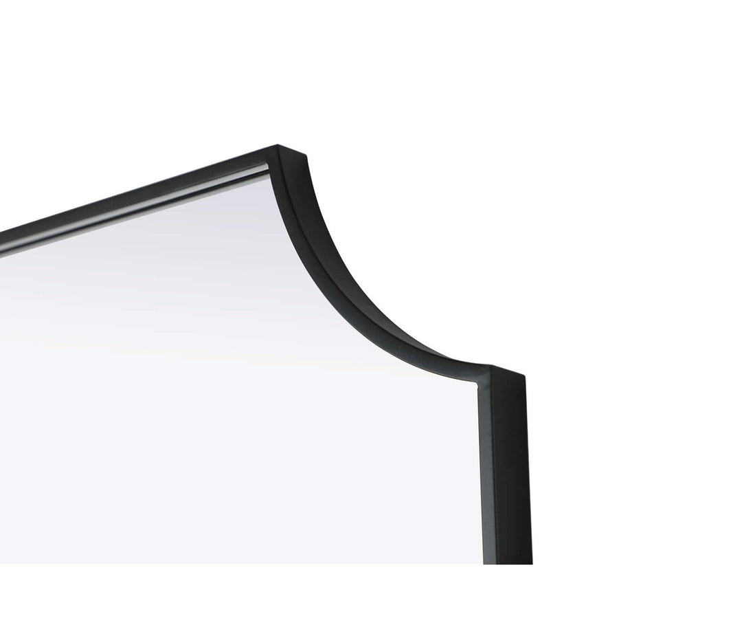 Notched Metal Mirror 30X36 Inch In Black