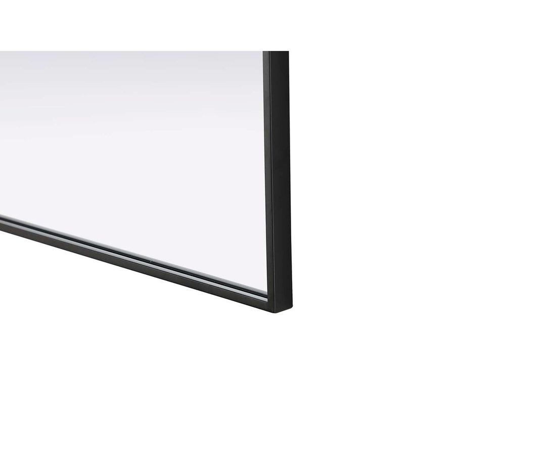 Notched Metal Mirror 30X36 Inch In Black