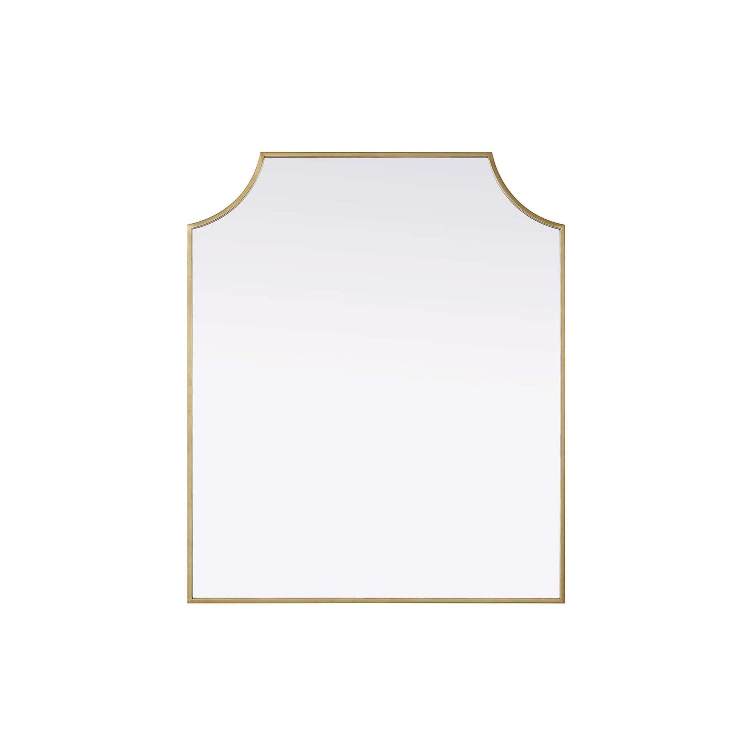 Notched Metal Mirror 30X36 Inch In Brass by Elegant Kitchen and Bath