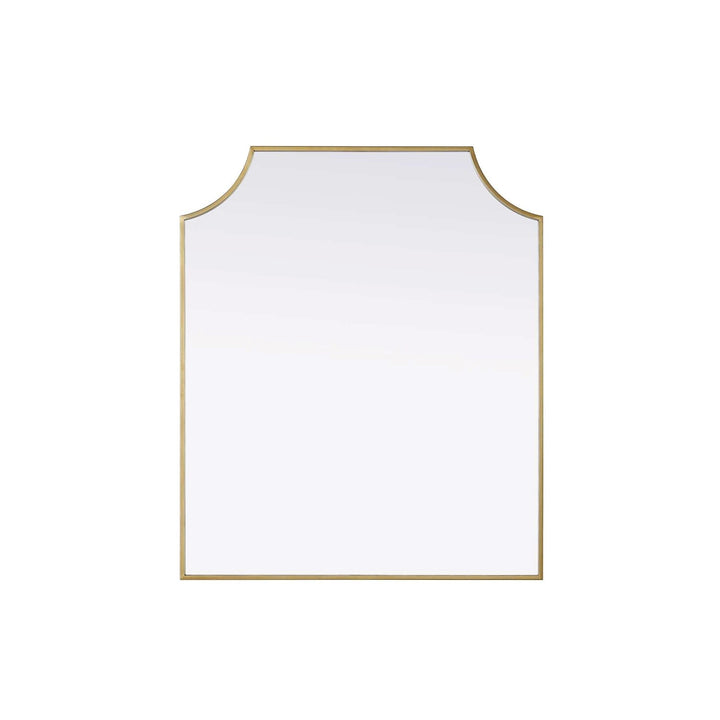 Notched Metal Mirror 30X36 Inch In Brass by Elegant Kitchen and Bath
